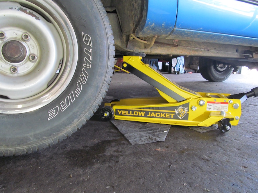 Raise vehicle using jack