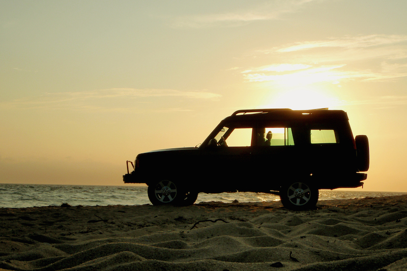 SUV on the beach