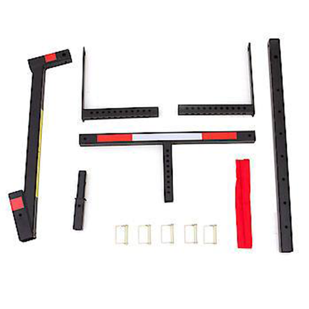 The parts of a bed extender laid out.