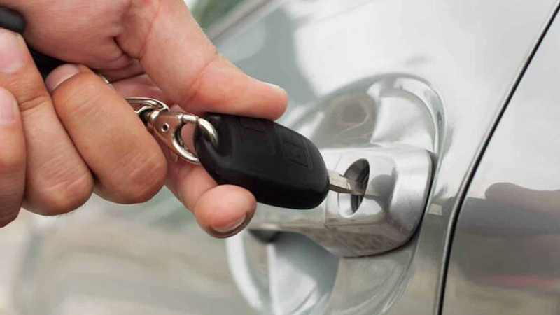 key in car door