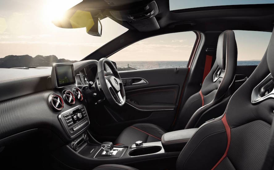 Car interior with leather seats