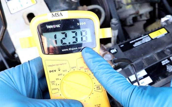 Test Battery Engine Running