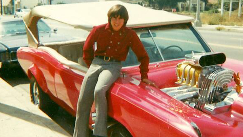 Davy Jones with Monkeemobile