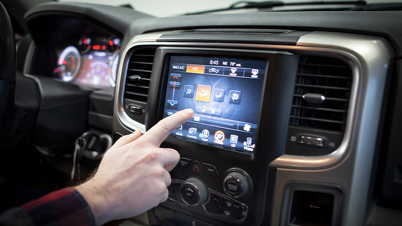 Dorman infotainment display in use