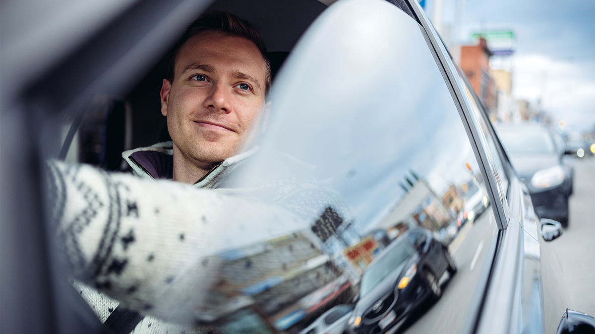 Sightseeing out car window