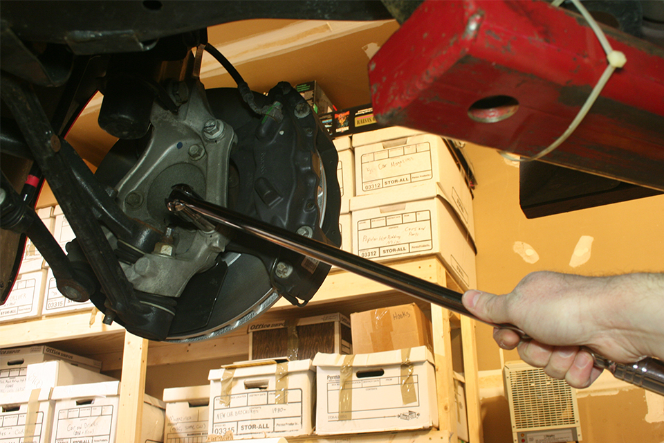 tightening the caliper bolts