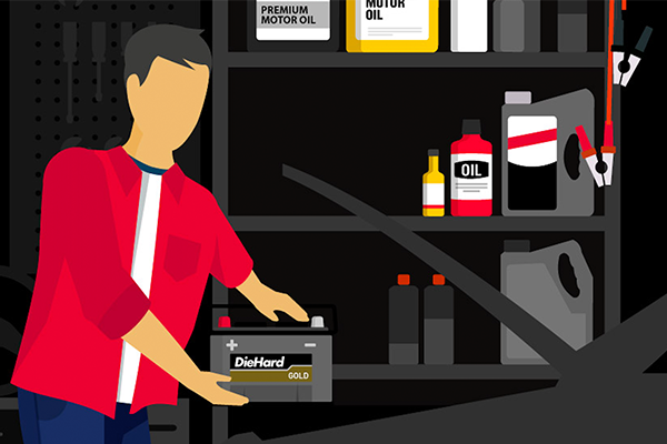 person replacing battery