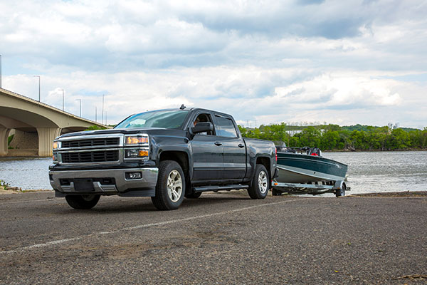 truck towing a boat