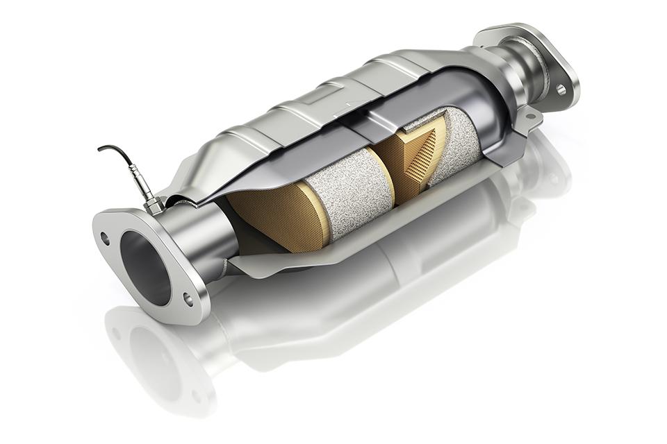 cutaway view of catalytic converter