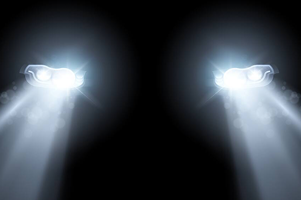 headlights at night