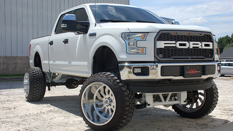 white lifted truck