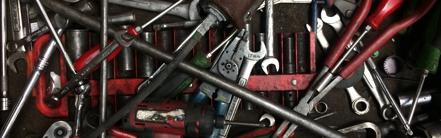 Drawer full of hand tools