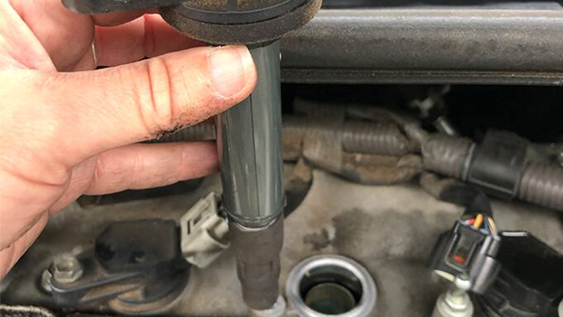 ignition coil removed from engine