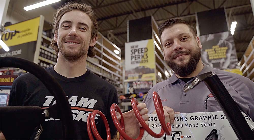 Ryan Blaney at Advance Auto Parts with Store Team Member