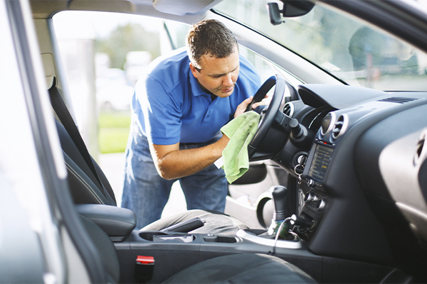 sanitizing steering wheel