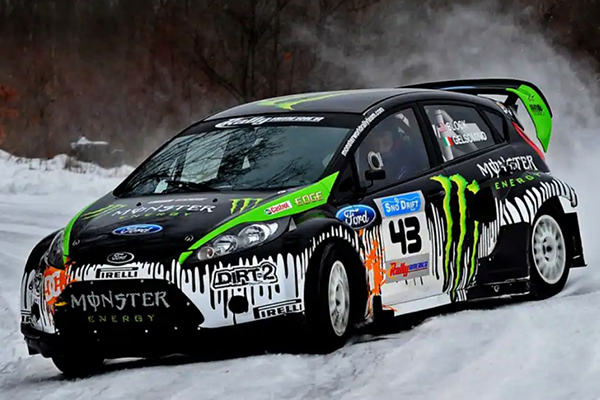 Car drifting in snow