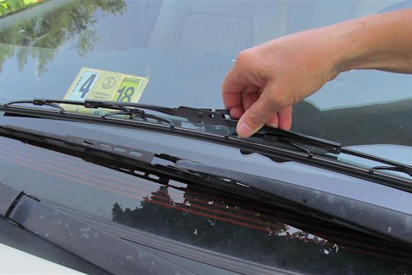 Wiper blade on a car