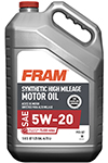FRAM full synthetic high mileage 5 qt bottle