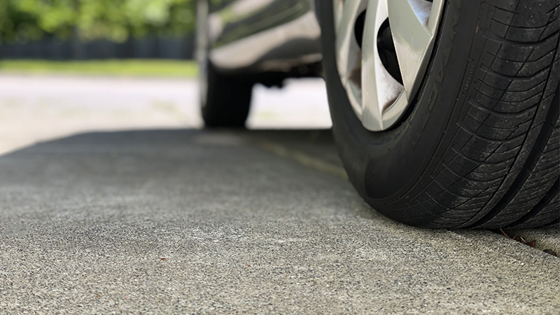 tires in a driveway