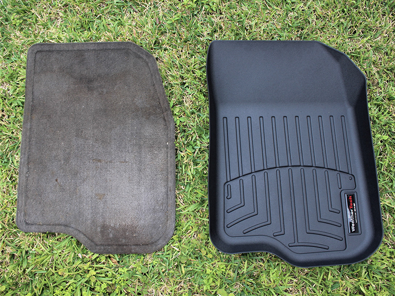 factory mat next to WeatherTech