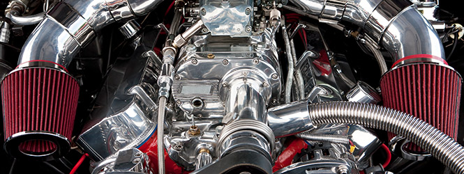 Picture of a car engine.