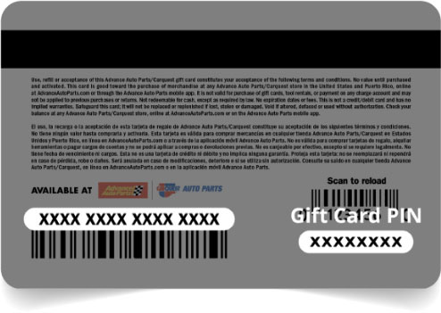 Back of Gift Card