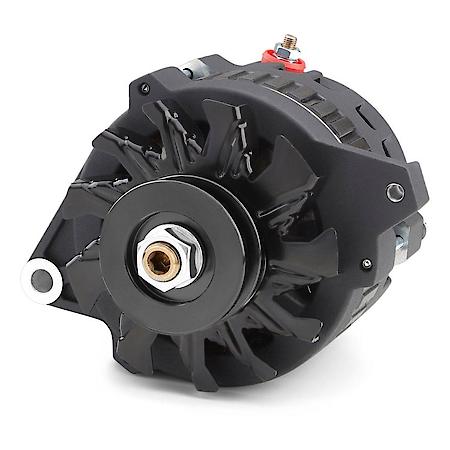 CS130 Alternator, 160 AMPáBlk Crinkle, 1-Wire; w/Int Reg, V-Pully, & Ext. Fan