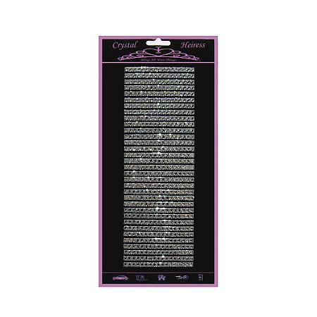 Rhinestone Self-Adhering DIY Bling Strips, Silver, 0.25 x 3.5", 30 Strips