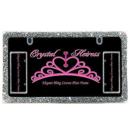 Silver Crystal License Plate Frame: Chrome, Excludes Mounting Hardware