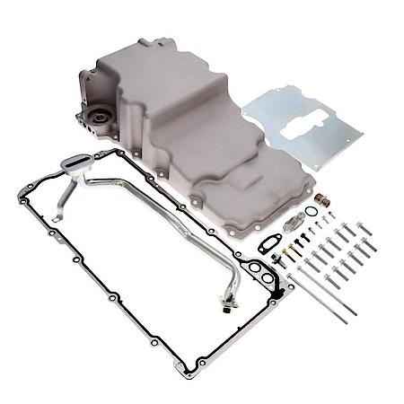 Satin Aluminum Low-profile Retro-fit LS 5.5 Quart Oil Pan.