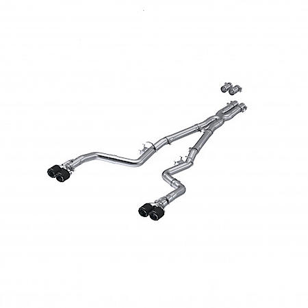 Ss, 3"Dia Pipe, Dual Exhaust With Dual Split Rear Exit, 4"Carbon Fiber Quad Tips