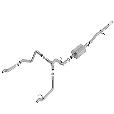 SS, 3"-2.75"Dia Pipe, Single Exhaust With Dual Exit, Split Rear Exit