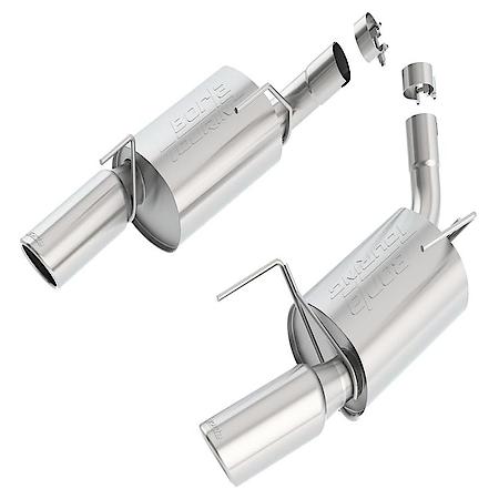SS, 2.5"Dia Pipe, Dual Exhaust With Dual Exit, Split Rear Exit, 4"Dia x 12"L Tip