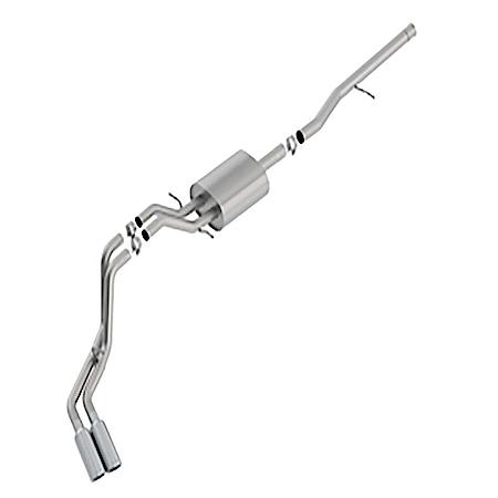 SS, 3.5"-2.25"Dia Pipe, Single Exhaust With Dual Exit, Dual Same Side Tire Exit