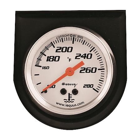 Gauge Console, Water Temp, 2", 180 Deg. F, White Dial, Black Panel, 5000 Series