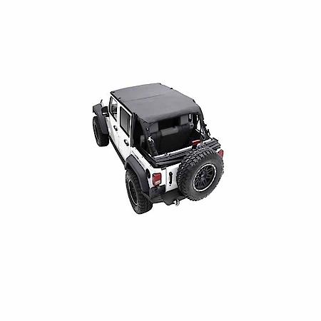 Tonneau Cover: Soft Folding, 2 Folds/3 Panels, Not Hinged In Front, Tailgate Lock, Black, Vinyl