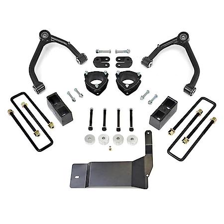 Suspension Lift Kit: 4"Front Lift, 1.75"Rear Lift, Black Components, With U Bolts And Hardware