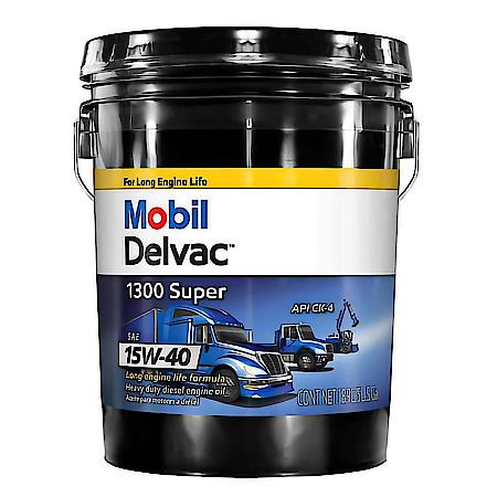 Delvac 1300 Super 15W-40 Diesel Engine Oil, Extends Engine Life, 5 Gallon