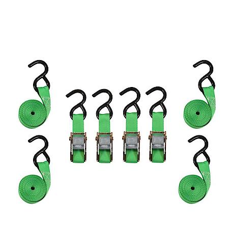 10' 900 lbs Break Strength Cambuckle, Green, 4 Pack