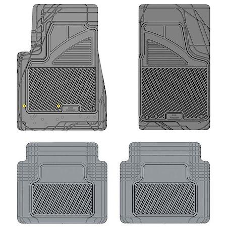 Custom Fit 4 Piece Floor Mat Set, Grey