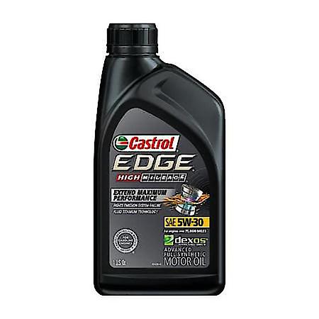Edge High Mileage 5W-30 Full Synthetic Motor Oil, Reduces Leaks & Deposits, 1 Quart