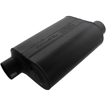 Super 40 Series Muffler, 3in Offset Inlet 3in Offset Outlet, Non-Reversible, Aggressive Sound
