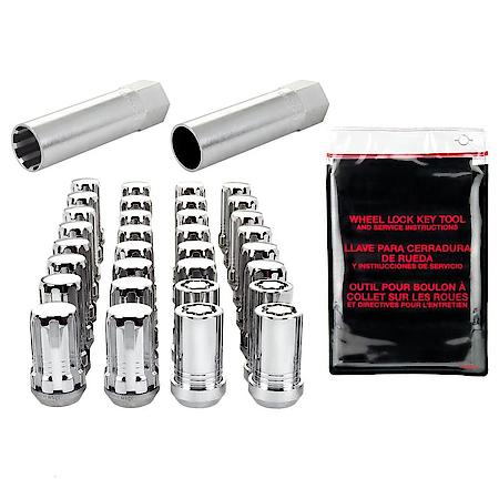 Chrome Spline Drive 8 Lug Wheel Installation Kit (M14 x 1.5 Thread Size)