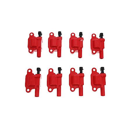 Red LS2, LS3, LS7, LS9 Car Style 40,000 Volt Ignition Coils - Set of 8