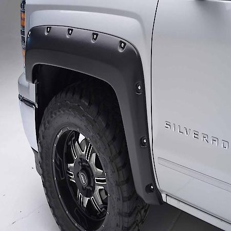 Bolt On Style, 2 Inch Tire Coverage, Textured Black, Abs Plastic, Set Of 4