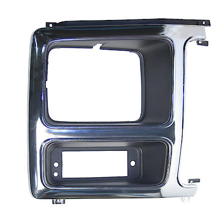 New Premium Replacement Passenger Side Head Light Door, Chrome And Black, For Silver Grille
