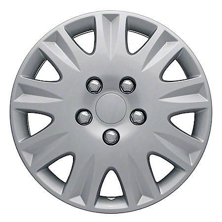 15 Inch, 9 Spoke, Silver Color, Plastic, Set Of 4, Standard Leg
