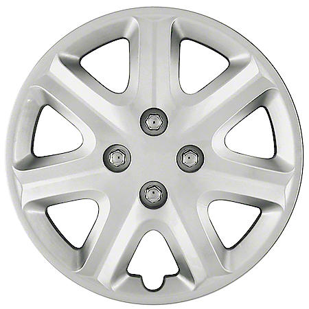 15 Inch, 7 Spoke, Silver, Plastic, Set Of 4, Standard Leg