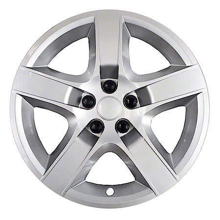 17 Inch, 5 Spoke, Silver, Plastic, Set Of 4, Lug Covers