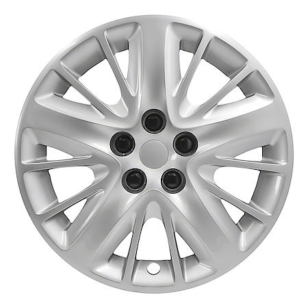 18 Inch, 15 Spoke, Silver Color, Plastic, Set Of 4, Lug Covers